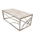 Stella Chrome Coffee Table with Stomach Ash Grey Sintered Top - The Outlet Home