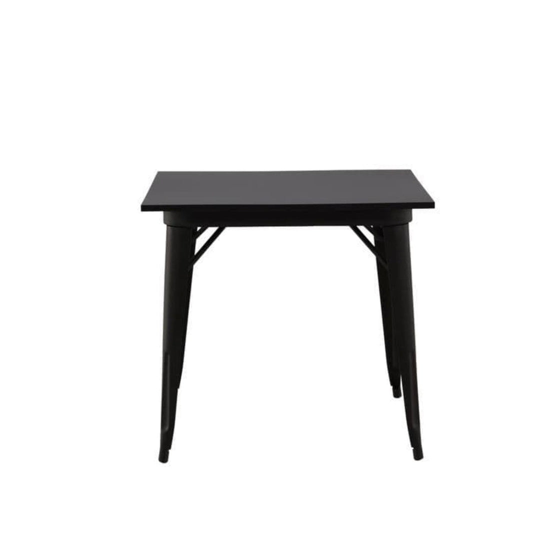 Tempe Black Square Dining Table - 80cm - The Outlet Home