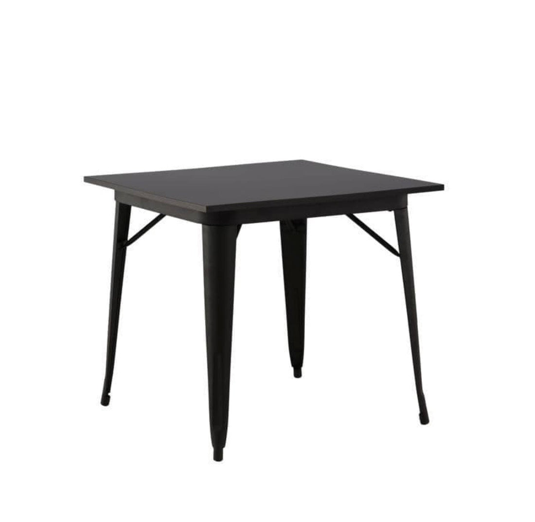 Tempe Black Square Dining Table - 80cm - The Outlet Home