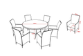 The Cambridge 6 Seat Dining Set with Round Table Mixed Brown - The Outlet Home