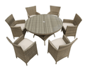The Cambridge 6 Seat Dining Set with Round Table Natural - The Outlet Home