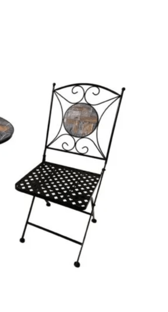 The Ludlow 60cm Slate Mosaic Bistro Set - The Outlet Home