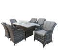 The Oxford 6 Seat Fire Pit Dining Set - The Outlet Home