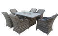 The Oxford 6 Seat Fire Pit Dining Set - The Outlet Home