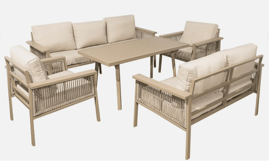 Tiki Aluminium Sofa Set with Dining Table - The Outlet Home