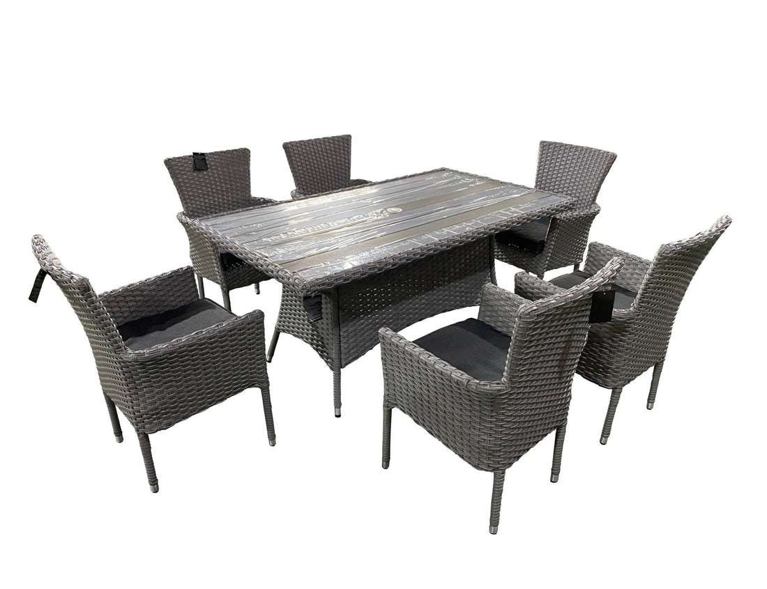 Victoria 6 Seat Rectangle Dining Set - Pre Order End of April - The Outlet Home