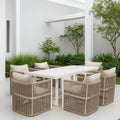 Vogue Aluminium Dining Set Natural - Pre Order Feb 2026 - Free Cantilever and base - The Outlet Home