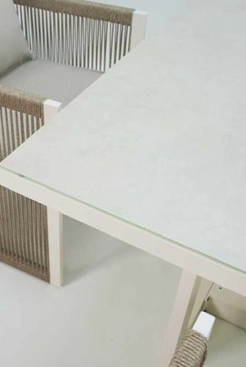 Vogue Aluminium Dining Set Natural - Pre Order Feb 2026 - Free Cantilever and base - The Outlet Home