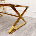 Zion Gold Coffee Table with Polar White Sintered Top - The Outlet Home